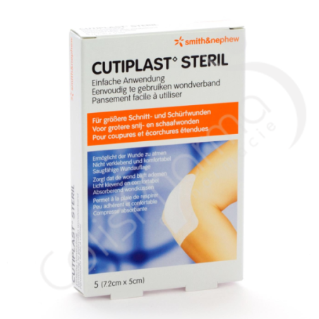 Cutiplast Steril - 7,2x5 cm - 5 verbanden