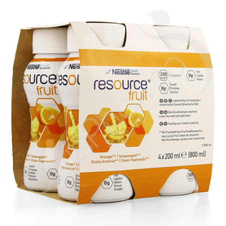 Resource Fruit Sinaasappel - 4x200 ml