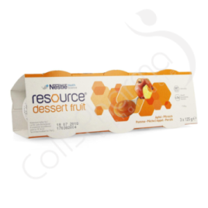 Resource Dessert Fruit Appel-Perzik - 3x125 g