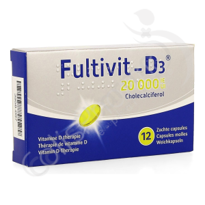 Fultivit-D3 20 000 UI - 12 zachte capsules