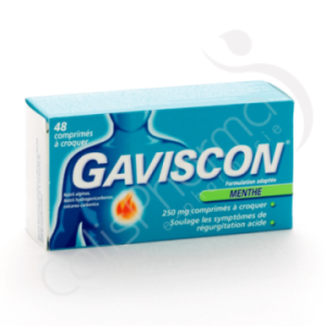 Gaviscon Goût Menthe - 48 comprimés à croquer