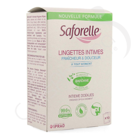 Saforelle Lingettes Intimes - 10 pièces