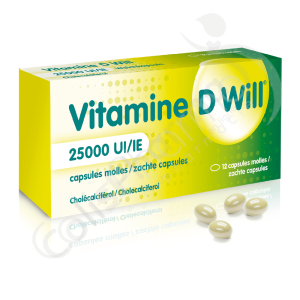 Vitamine D Will 25 000 UI - 12 zachte capsules