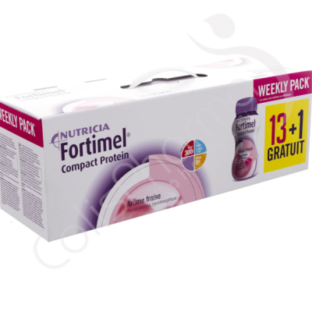 Fortimel Compact Protein Weekly Pack Aardbei - 14x125 ml