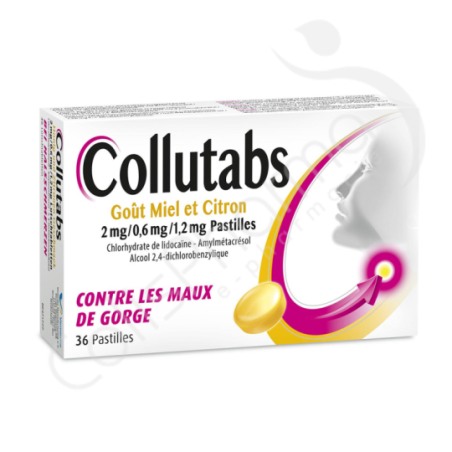 Collutabs Goût Miel Citron - 36 pastilles