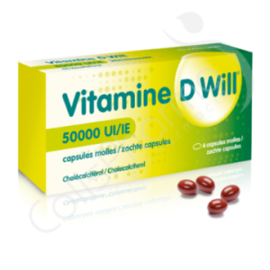 Vitamine D Will 50 000 UI - 4 zachte capsules