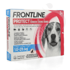 Frontline Protect Spot-On Oplossing Honden M 10-20 kg - 3 pipettes van 2 ml