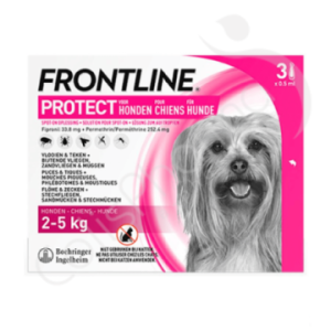 Frontline Protect Spot-On Oplossing Honden XS 2-5 kg - 3 pipettes van 0,5 ml