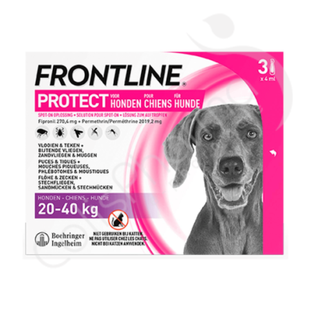Frontline Protect Spot-On Oplossing Honden L 20-40 kg - 3 pipettes van 4 ml