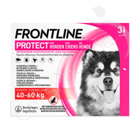 Frontline Protect Solution Pour Spot-On Chiens XL 40-60 kg - 3 pipettes de 6 ml