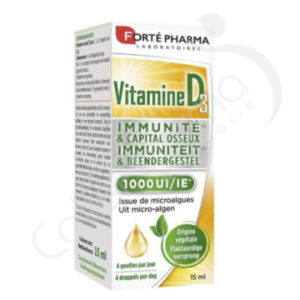Vitamine D3 1000 UI - Plantaardige druppels 15 ml