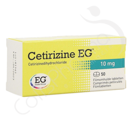 Cetirizine EG 10 mg - 50 comprimés