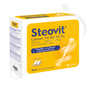 Steovit Calcium / Vit. D3 / Vit. K2 1000 mg/800 UI/25 µg - 84 x 2 tabletten