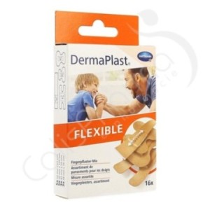 DermaPlast Textile Elastic pour la main et les doigts - 16 pansements