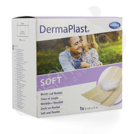 DermaPlast Soft Pansement Adhésif 6 cm x 5 m - 1 pansement