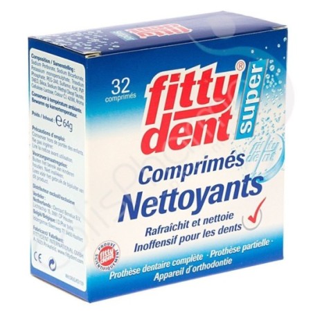 Fittydent Super Comprimés Nettoyants - 32 comprimés effervescents