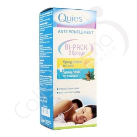 Quies Anti-Ronflement Bipack - Spray nasal 15 ml + Spray buccal 70 ml