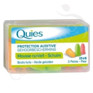 Quies Protection Auditive Mousse Fluo - 3 paires