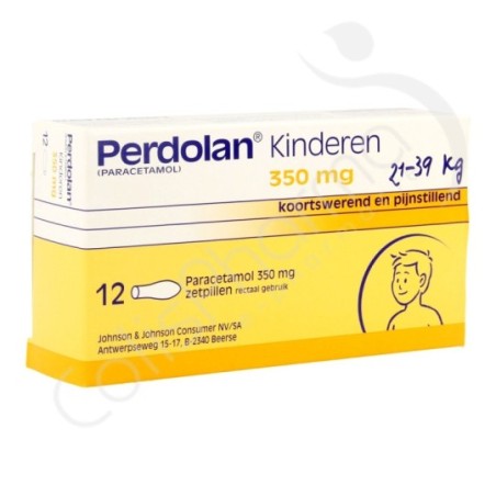 Perdolan Kinderen 350 mg - 12 zetpillen