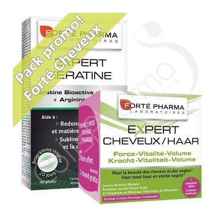 Forté Pharma Expert Kératine - 120 gélules + Expert Cheveux - 84 comprimés