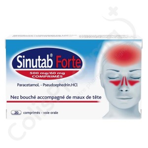 Sinutab Forte 500/60 mg - 20 comprimés