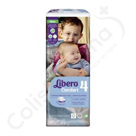 Libero Comfort 4 - 7 à 11 kg - 50 langes bébé