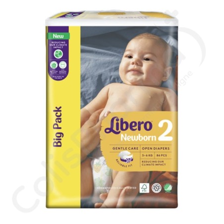 Libero Newborn 2 - 3 à 6 kg - 86 langes bébé