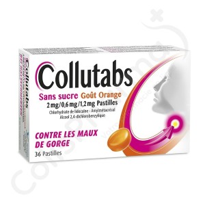 Collutabs Sans Sucre Orange - 36 pastilles