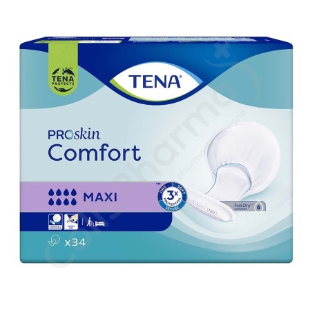 Tena Comfort Maxi - 34 couches anatomiques