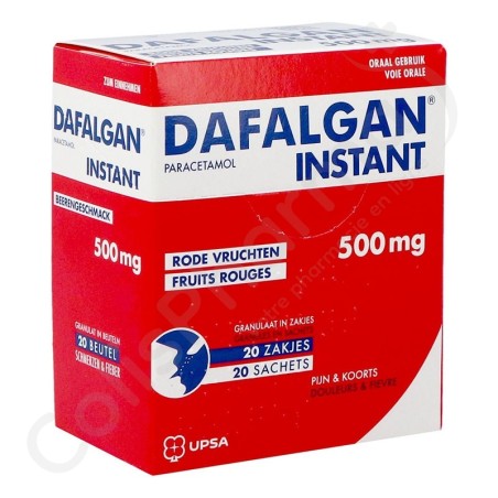 Dafalgan Instant Rode Vruchten 500 mg - 20 zakjes