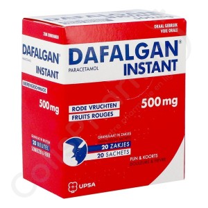Dafalgan Instant Rode Vruchten 500 mg - 20 zakjes