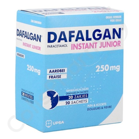 Dafalgan Instant Junior Aardbei 250 mg - 20 sachets