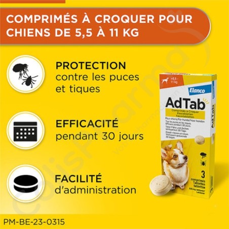 AdTab Hond 5,5kg - 11kg - 3 kauwtabletten