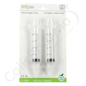 Biopax Seringues Nasales Bébé 2 x 20 ml - 2 embouts