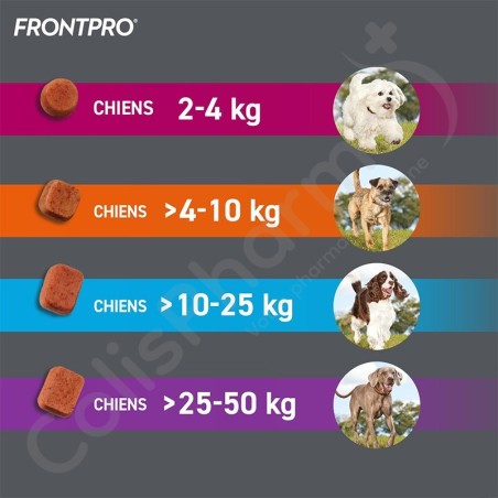 Frontpro Chien 2 à 4 kg - 3 comprimés à croquer