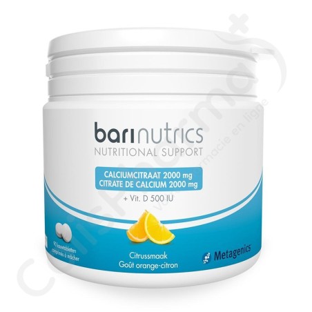 BariNutrics Calcium 2000 mg Citroen - 90 kauwtabletten