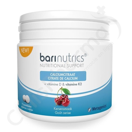 BariNutrics Calcium 2000 mg Kers - 90 kauwtabletten