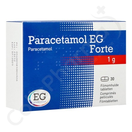 Paracetamol EG Forte 1g - 30 comprimés