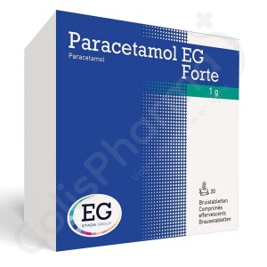 Paracetamol EG Forte 1g - 20 comprimés effervescents