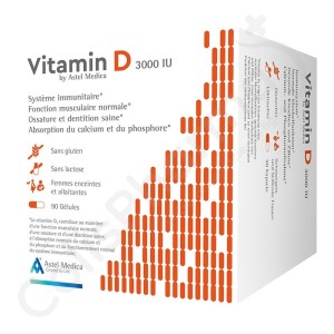 Vitamin D 3000 IU - 90 gélules