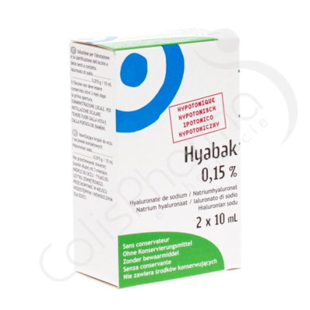 Hyabak 0,15% Hyaluronzuur - Druppels 2x10 ml