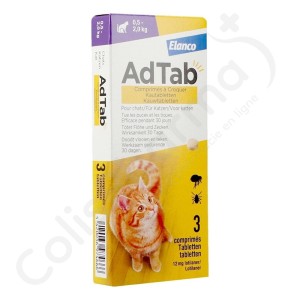 AdTab Chat 0,5kg - 2kg - 3 comprimés à croquer