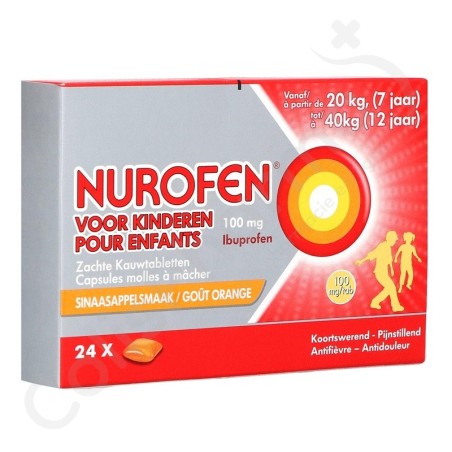 Nurofen Kind 100 mg - 24 zachte kauwcaps