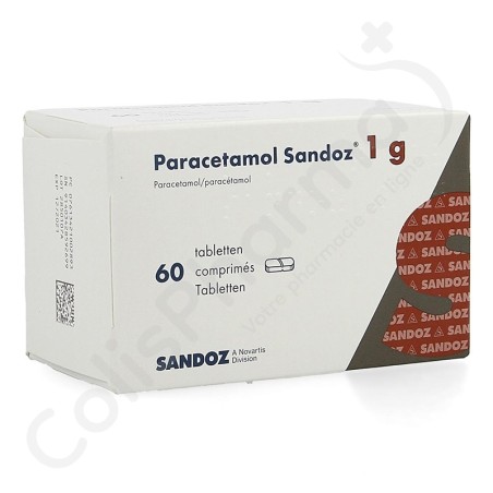 Paracétamol Sandoz 1 g - 60 tabletten