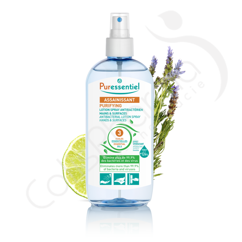 Puressentiel Assainissant - Lotion spray antibactérienne hydroalcoolique  250 ml
