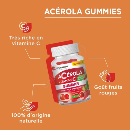 Acérola Vitamine C - 60 gommes