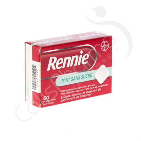 Rennie Menthe Sans Sucre - 60 pastilles