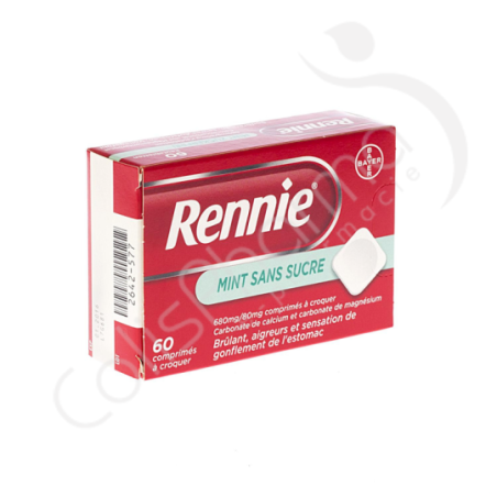 Rennie Munt Zonder Suiker - 60 zuigtabletten