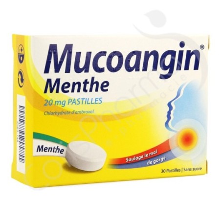 Mucoangin Menthe Sans Sucre 20 mg - 30 pastilles à sucer