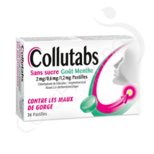 Collutabs Sans Sucre Menthe - 36 pastilles